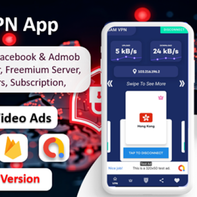 SAM VPN App – Secure VPN and Fast Servers VPN | Reward Video Ads | Subscription | Admob & FB Ads