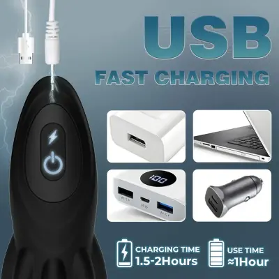 Male Masturbator Penis Vibrator with 12 Vibration Modes and 7 Electric Shock Modes, Penis Trainer with 8 Tentacle Beads, 360° Training Wrap Adult Male Female Toy