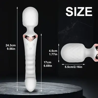 Sandfox Dual Motor Magic Wand Vibrator, 10 Modes G-Spot Massager, Rechargeable Lithium Battery, Clitoris Stimulator Dildo for Women, Anal Plug Toys for Adult