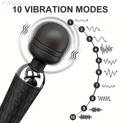 Super Strong 10 Modes Classic Vibrator AV Stick - Fully Automatic Adult Masturbator for Private Massage Flirting - 4 Colors, Silent