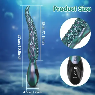 Realistic Octopus Tentacle G-Spot Vibrator with LED Display - 9 Powerful Modes, Rechargeable Battery, Latex-Free Adult Sex Toy