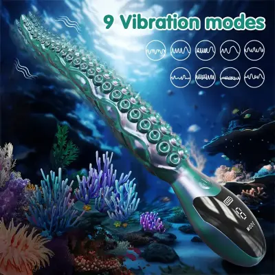 Realistic Octopus Tentacle G-Spot Vibrator with LED Display - 9 Powerful Modes, Rechargeable Battery, Latex-Free Adult Sex Toy