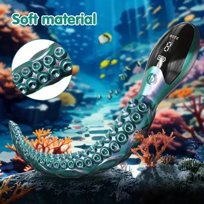 Realistic Octopus Tentacle G-Spot Vibrator with LED Display - 9 Powerful Modes, Rechargeable Battery, Latex-Free Adult Sex Toy