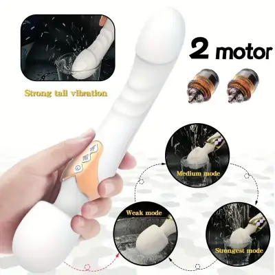Powerful Dildos Vibrator Dual motor silicone Wand G-Spot Massager 10 modes Sex Toy for Couple Clitoris Stimulator for Adult