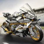 2000+pcs Platinum Motorcycle Building Blocks Model - Easy Assembly, Durable ABS Plastic, Mixed Colors, Perfect Gift for Birthdays, Christmas, Halloween, Thanksgiving