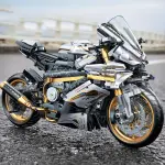 2000+pcs Platinum Motorcycle Building Blocks Model - Easy Assembly, Durable ABS Plastic, Mixed Colors, Perfect Gift for Birthdays, Christmas, Halloween, Thanksgiving