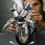 2000+pcs Platinum Motorcycle Building Blocks Model - Easy Assembly, Durable ABS Plastic, Mixed Colors, Perfect Gift for Birthdays, Christmas, Halloween, Thanksgiving