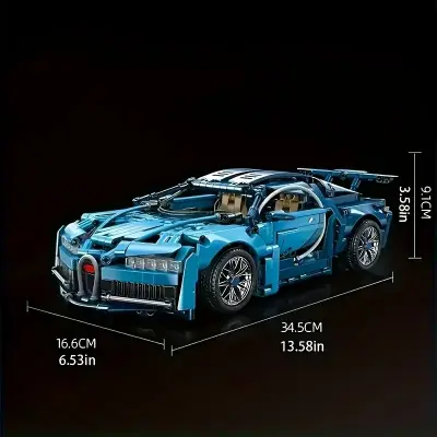 2025 Trendy Supercar Building Block Set, High-Saturation Blue Sleek Design, Suitable for Ages 14+, Easy DIY Assembly Toy, Perfect Birthday and Holiday Gift