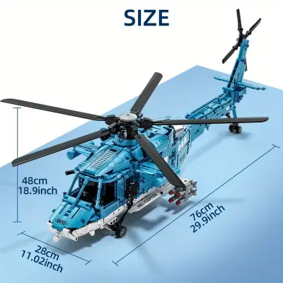 1711pcs 1:35 Special Ops Rotorcraft - Stabilized Rotors & Quick-Swap Pods w/ Command Platform | Arctic Mission Gifts: Halloween to Valentine