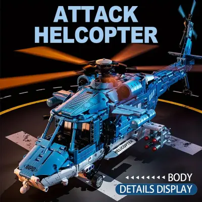 1711pcs 1:35 Special Ops Rotorcraft - Stabilized Rotors & Quick-Swap Pods w/ Command Platform | Arctic Mission Gifts: Halloween to Valentine