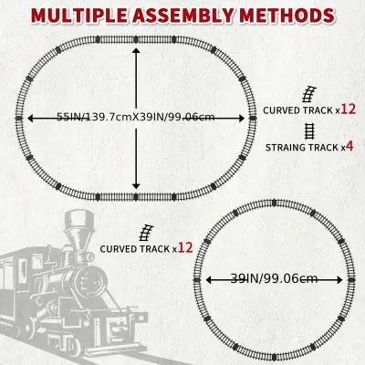 Electric Train Set for Kids Boys and Girls, Classic Christmas Train Toys, Steam Locomotive Engine, Lights & Sound, Tracks, Birthday Toy