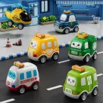 Interactive 16, 9" Long Construction Truck with 6 Cars | Lights & Sounds, Durable ABS Material, Blue & Yellow Design, Perfect Birthday Gift for Boys & Girls Ages 4-6