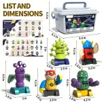 35pcs Magnetic Monster Robot Building Toy Set - STEM DIY Creativity Kit for Kids Ages 3 4 5 6 7 Years Old