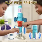 DIY Magnetic Robot Building Toy for Kids 3-5, 33pcs STEM Stacking Playset with Storage Box, Rocket Robot Creative Kit, Magnet Toys Gift for 3+ Years Old Boys & Girls