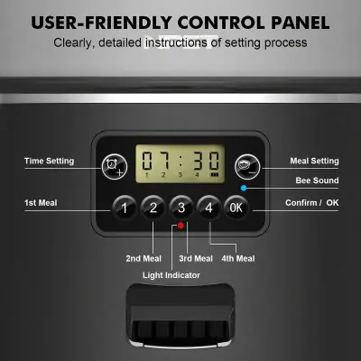 [Timed Pet Feeder, TUYA APP] 4L Automatic Timed Pet Feeder - Programmable Cat Dry Food Dispenser with TUYA APP SET