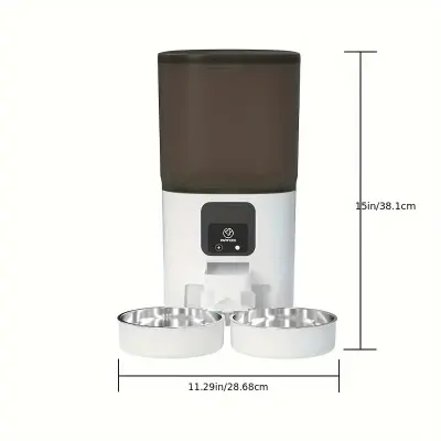 7L PAPIFEED Cat Intelligent Automatic Feeder - Wi-Fi Control, Timed Dosing, Dual Bowl Feeder for Multi-Cat Family - Large Capacity Pet Feeder