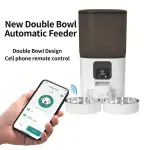 7L PAPIFEED Cat Intelligent Automatic Feeder - Wi-Fi Control, Timed Dosing, Dual Bowl Feeder for Multi-Cat Family - Large Capacity Pet Feeder