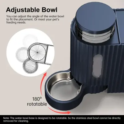 Automatic Gravity Cat Food Feeder And Water Dispenser Stainless Steel Two-in-One Set Large Capacity Dispenser for Pets Dogs, Puppies, Kittens