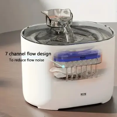 Smart Automatic Cat Water Dispenser with Transparent Window - USB-Powered (No Batteries Needed), Spill-Proof IPX4, Large 74.39oz Capacity