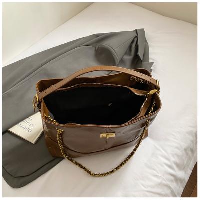 New Chanel style color matching underarm bag diamond chain bag large capacity shoulder tote bag